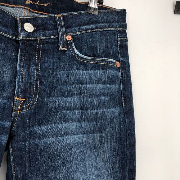 7 For All Mankind Bootcut Flare Dark Wash Jeans size 27 - Picture 3 of 12